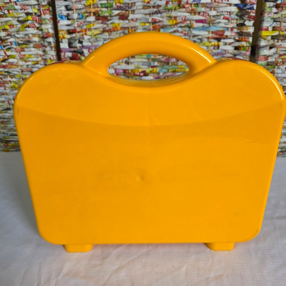 LEGO Yellow Plastic Storage Carrying Case Organizer with Red Latches Handle - Picture 13 of 16